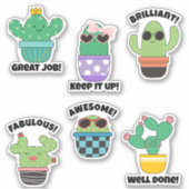 Niedliche Cactus Good Job Student Förderung Aufkleber (Vorderseite)
