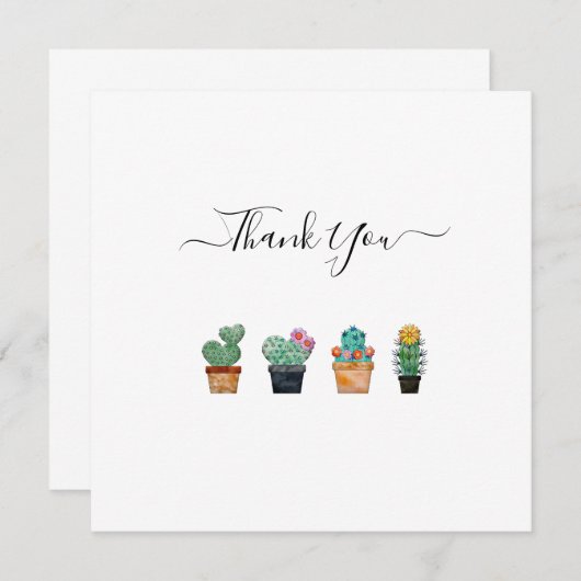 Niedliche Cactus Greenery Blume Dankeskarte (Vorne/Hinten)