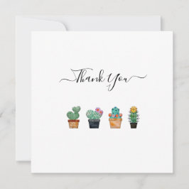 Niedliche Cactus Greenery Blume Dankeskarte