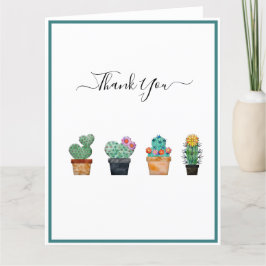 Niedliche Cactus Greenery Blume Dankeskarte
