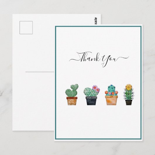 Niedliche Cactus Greenery Blume Postkarte (Vorne/Hinten)