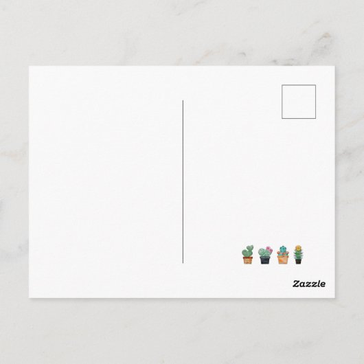 Niedliche Cactus Greenery Blume Postkarte (Rückseite)