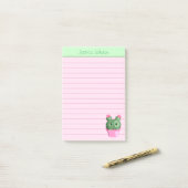 Niedliche Cactus Pflanze Personalisiert Lined Edit Post-it Klebezettel (Auf Schreibtisch)