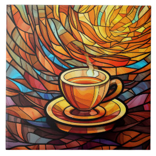 niedliche Café Küche Imitat Buntglas Fliese