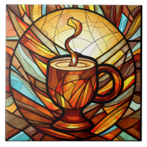 niedliche Café Küche Imitat Buntglas