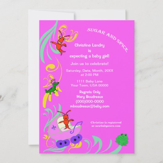 Niedliche Cajun Lebewesen ist es eine Einladung (Vorderseite)