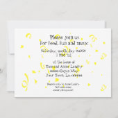 Niedliche Cajun Musik-Panzerkrebs-Party Einladung (Rückseite)