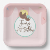 Niedliche Cakepop Balls Erster Geburtstag Zuckergu Pappteller (Vorderseite)