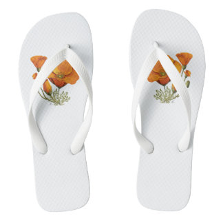Niedliche California Poppy Blume Vintage Style Sla Badesandalen