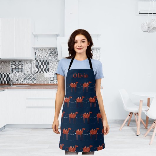 Niedliche Camel Caravan mit Individuelle Name auf  Schürze