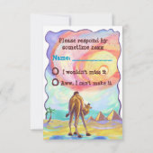 Niedliche Camel Party Center RSVP Cards (Rückseite)