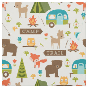 Niedliche Camp Critters Woodland Animals Stoff