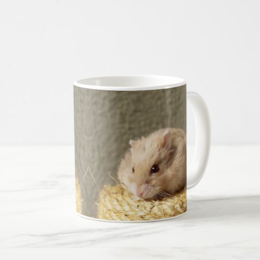 Niedliche Campbells Zwarf Russischer Hamster Kaffeetasse (VorderseiteRechts)