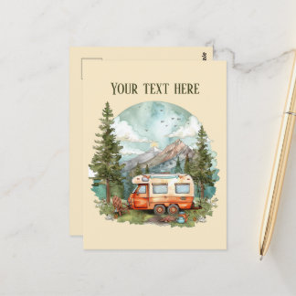 Niedliche Camping-Liebhaber hinzufügen Postkarte