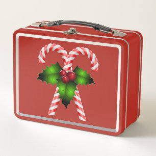 Niedliche Candy Cane Metal Lunch Box