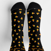 Niedliche Candy Corn Muster Schwarze Halloween Soc Socken (Oben)