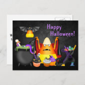 Niedliche Candy Corn Spooky Leckereien Happy Hallo Postkarte (Vorne/Hinten)
