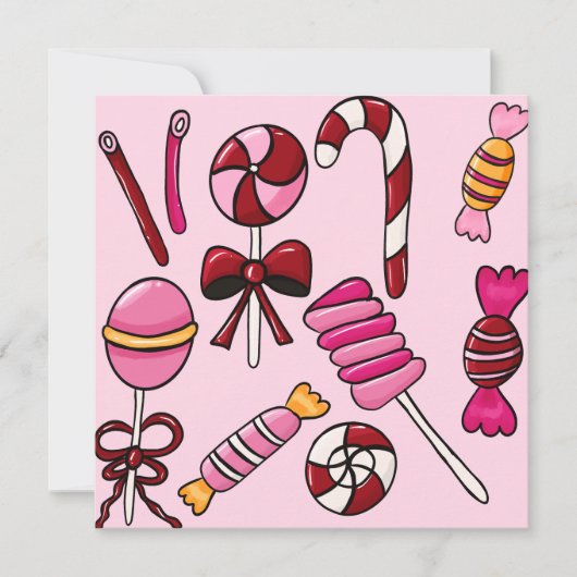 Niedliche Candy Flat Card (Vorderseite)