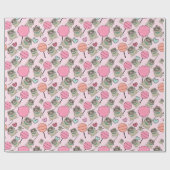 Niedliche Candy-Mops Geschenkpapier (Flach)