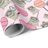 Niedliche Candy-Mops Geschenkpapier (Rolleneckpunkt)