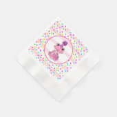 Niedliche Candy Sprinklen und rosa Frosch Geburtst Serviette (Ecke)