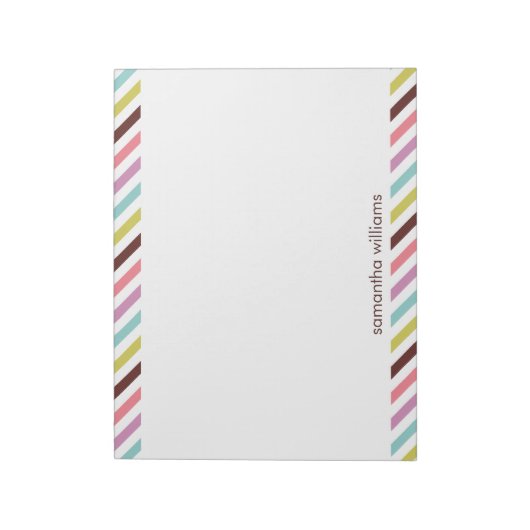 Niedliche Candy Stripes Notizblock (Rotiert)