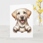 Niedliche Canine Liebe Card Karte (Gelbe Blume)