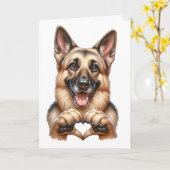 Niedliche Canine Liebe Card Karte (Gelbe Blume)