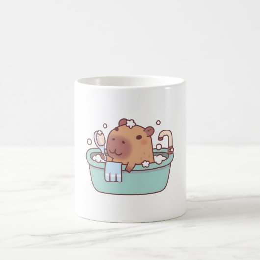 Niedliche Capybara baden in der Badewanne Kaffeetasse (Mittel)