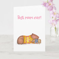 Niedliche Capybara "best mum ever" Muttertagskarte