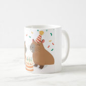 Niedliche Capybara-Familie zum Geburtstag Kaffeetasse (VorderseiteRechts)