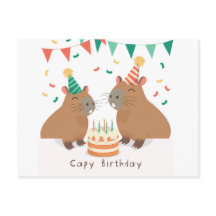 Niedliche Capybara-Familie zum Geburtstag