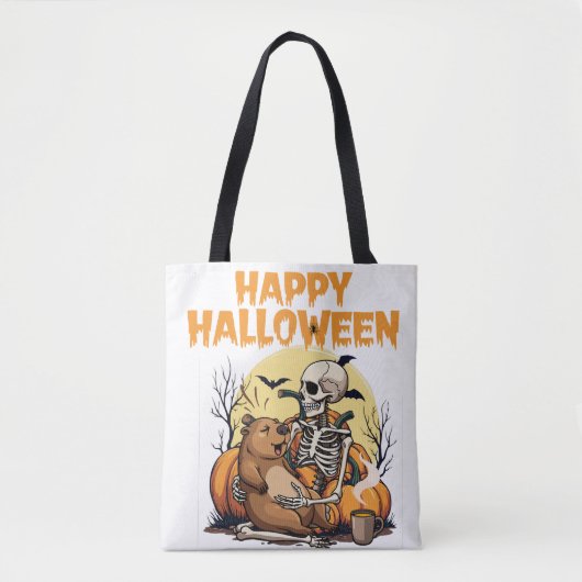 Niedliche Capybara Halloween Tote Tag Tasche (Vorderseite)