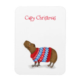 Niedliche Capybara in einem Weihnachtsjumper Kühls Magnet