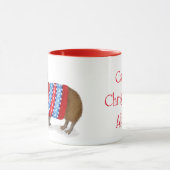 Niedliche Capybara in einer Weihnachtsjumper-Tasse Tasse (Zentrum)