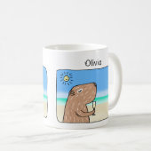 Niedliche Capybara-Kälte am individuelle Name Kaffeetasse (VorderseiteRechts)