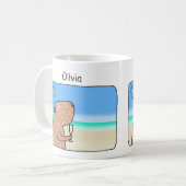 Niedliche Capybara-Kälte am individuelle Name Kaffeetasse (Vorderseite Links)