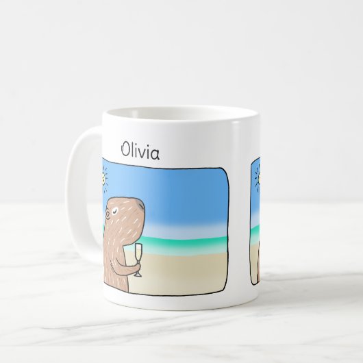 Niedliche Capybara-Kälte am individuelle Name Kaffeetasse (Vorderseite Links)