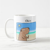 Niedliche Capybara-Kälte am individuelle Name Kaffeetasse (Links)