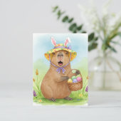 Niedliche Capybara mit Ostereiern Postkarte (Stehend Vorderseite)