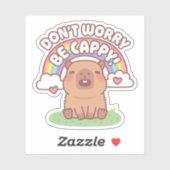 Niedliche Capybara mit Regenbogen machen Sie sich  Aufkleber (Blatt)