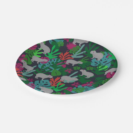 Niedliche Capybara Paper-Teller Pappteller (Schrägansicht)