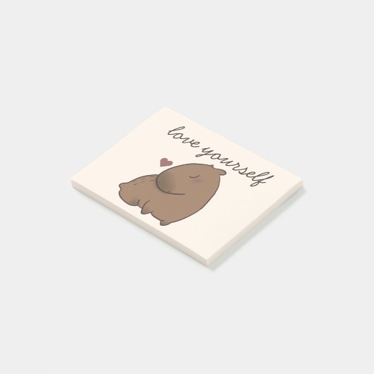 Niedliche Capybara Post-it Klebezettel (angewinkelt)