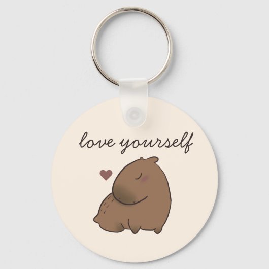 Niedliche Capybara-Post-it-Notizen Schlüsselanhänger (Vorderseite)