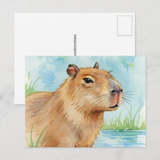 Niedliche Capybara Postkarte (Vorne/Hinten)
