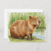 Niedliche Capybara Postkarte (Vorne/Hinten)