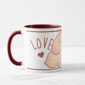 Niedliche Capybara Rot Zwei-Tonen-Tasse Tasse (Links)