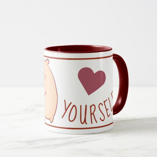 Niedliche Capybara Rot Zwei-Tonen-Tasse Tasse (VorderseiteRechts)