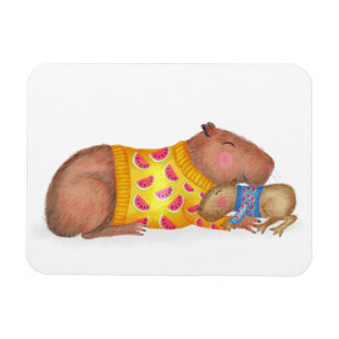 Niedliche Capybara und Babymagnet Magnet