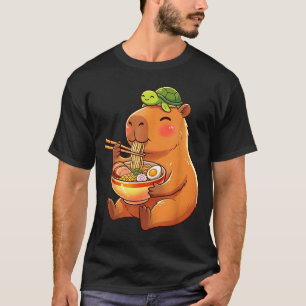 Niedliche Capybara und Schildkröte Rucksack Ramen T-Shirt